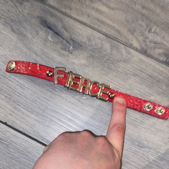 This is Sliver and PINK FIERCE bracelet in big letters - Picture 4 of 5